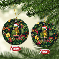 Meri Kirihimete Kakapo Ceramic Ornament New Zealand Christmas with Tropical Vibe LT9 Circle Green - Polynesian Pride