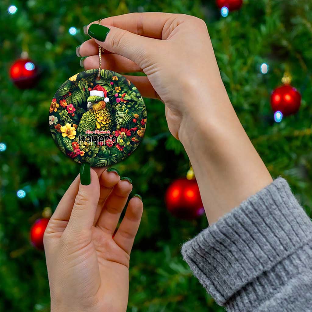 Meri Kirihimete Kakapo Ceramic Ornament New Zealand Christmas with Tropical Vibe LT9 - Polynesian Pride
