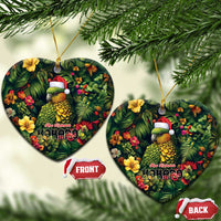 Meri Kirihimete Kakapo Ceramic Ornament New Zealand Christmas with Tropical Vibe LT9 Heart Green - Polynesian Pride