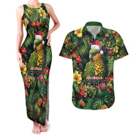Meri Kirihimete Kakapo Couples Matching Tank Maxi Dress and Hawaiian Shirt New Zealand Christmas with Tropical Vibe LT9 Green - Polynesian Pride