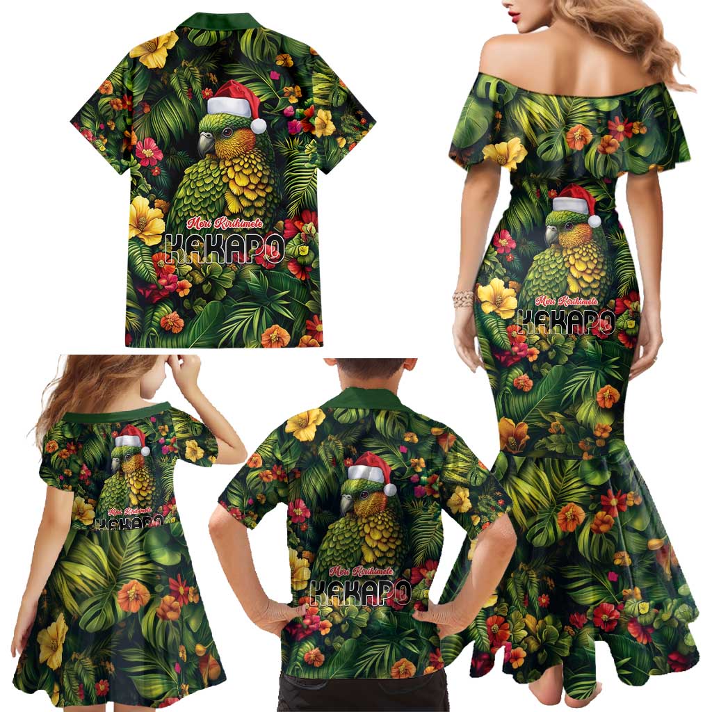 Meri Kirihimete Kakapo Family Matching Mermaid Dress and Hawaiian Shirt New Zealand Christmas with Tropical Vibe LT9 - Polynesian Pride