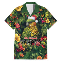 Meri Kirihimete Kakapo Family Matching Mermaid Dress and Hawaiian Shirt New Zealand Christmas with Tropical Vibe LT9 Dad's Shirt - Short Sleeve Green - Polynesian Pride