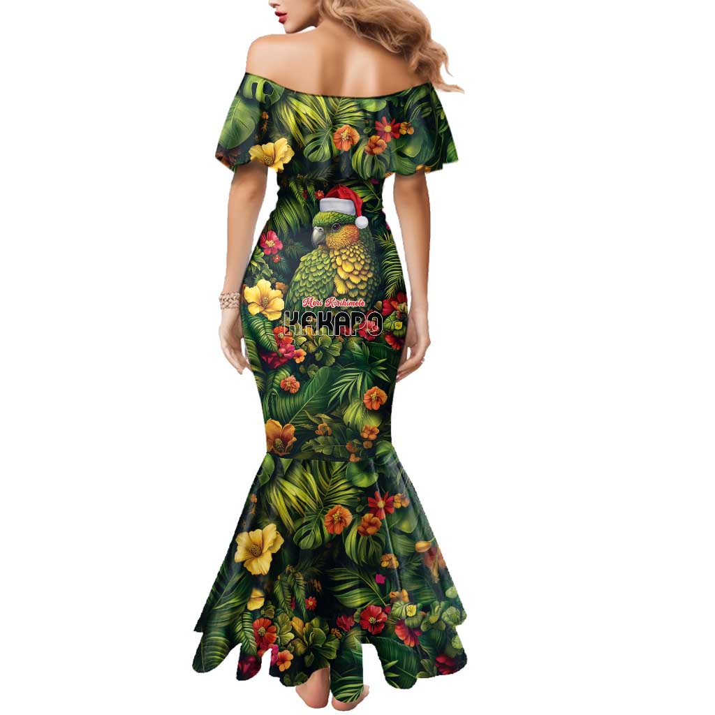 Meri Kirihimete Kakapo Family Matching Mermaid Dress and Hawaiian Shirt New Zealand Christmas with Tropical Vibe LT9 - Polynesian Pride