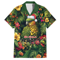 Meri Kirihimete Kakapo Family Matching Off The Shoulder Long Sleeve Dress and Hawaiian Shirt New Zealand Christmas with Tropical Vibe LT9 Dad's Shirt - Short Sleeve Green - Polynesian Pride
