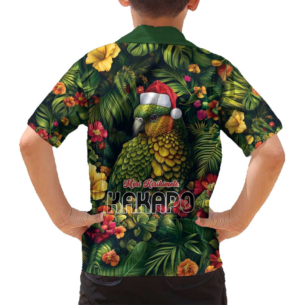 Meri Kirihimete Kakapo Family Matching Off Shoulder Maxi Dress and Hawaiian Shirt New Zealand Christmas with Tropical Vibe LT9 - Polynesian Pride