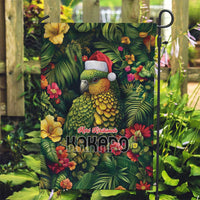 Meri Kirihimete Kakapo Garden Flag New Zealand Christmas with Tropical Vibe LT9 Garden Flag Green - Polynesian Pride