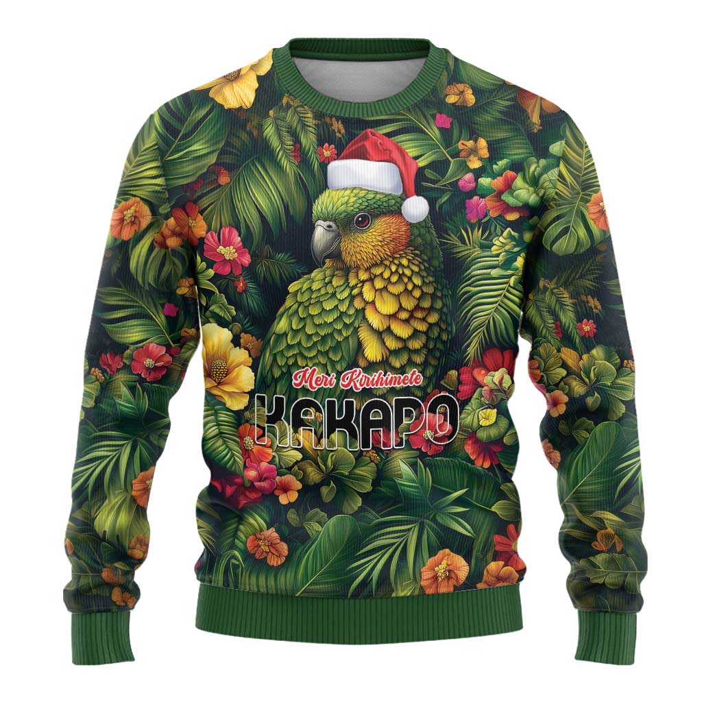 Meri Kirihimete Kakapo Ugly Christmas Sweater New Zealand Christmas with Tropical Vibe LT9 - Polynesian Pride
