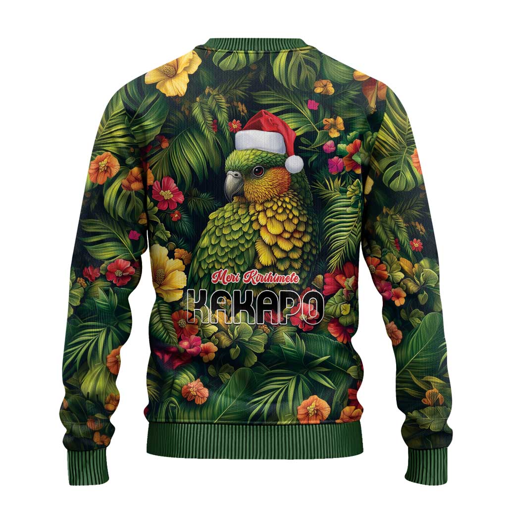 Meri Kirihimete Kakapo Ugly Christmas Sweater New Zealand Christmas with Tropical Vibe LT9 - Polynesian Pride
