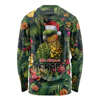 Meri Kirihimete Kakapo Long Sleeve Shirt New Zealand Christmas with Tropical Vibe LT9 - Polynesian Pride