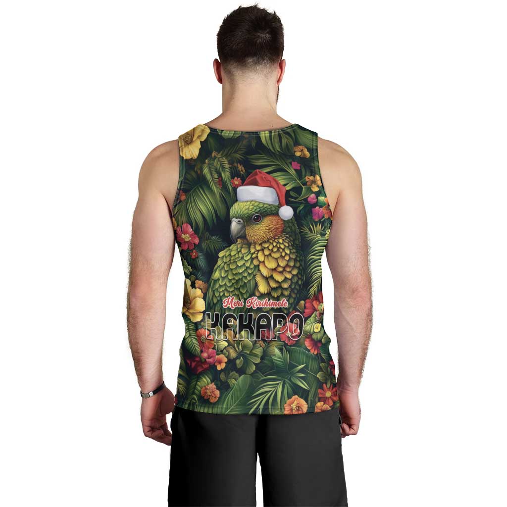 Meri Kirihimete Kakapo Men Tank Top New Zealand Christmas with Tropical Vibe LT9 - Polynesian Pride
