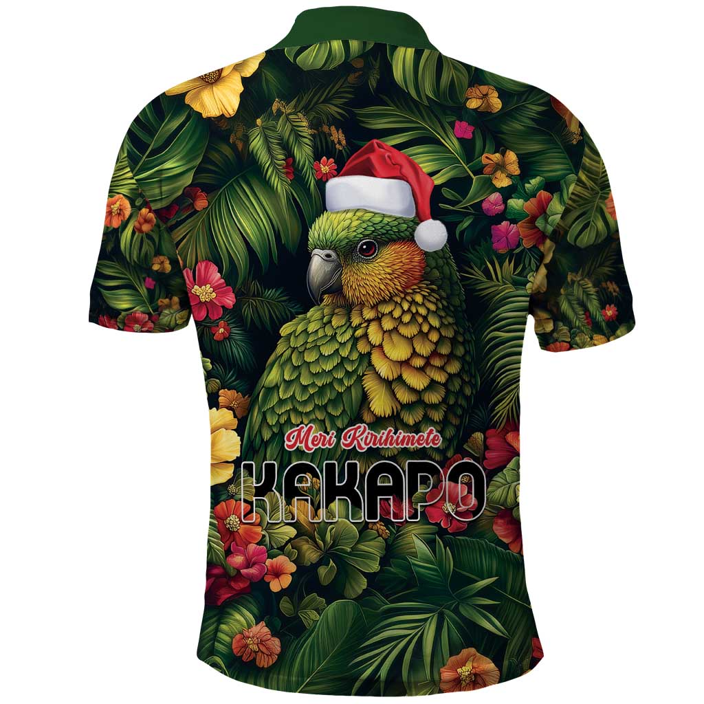 Meri Kirihimete Kakapo Polo Shirt New Zealand Christmas with Tropical Vibe LT9 - Polynesian Pride