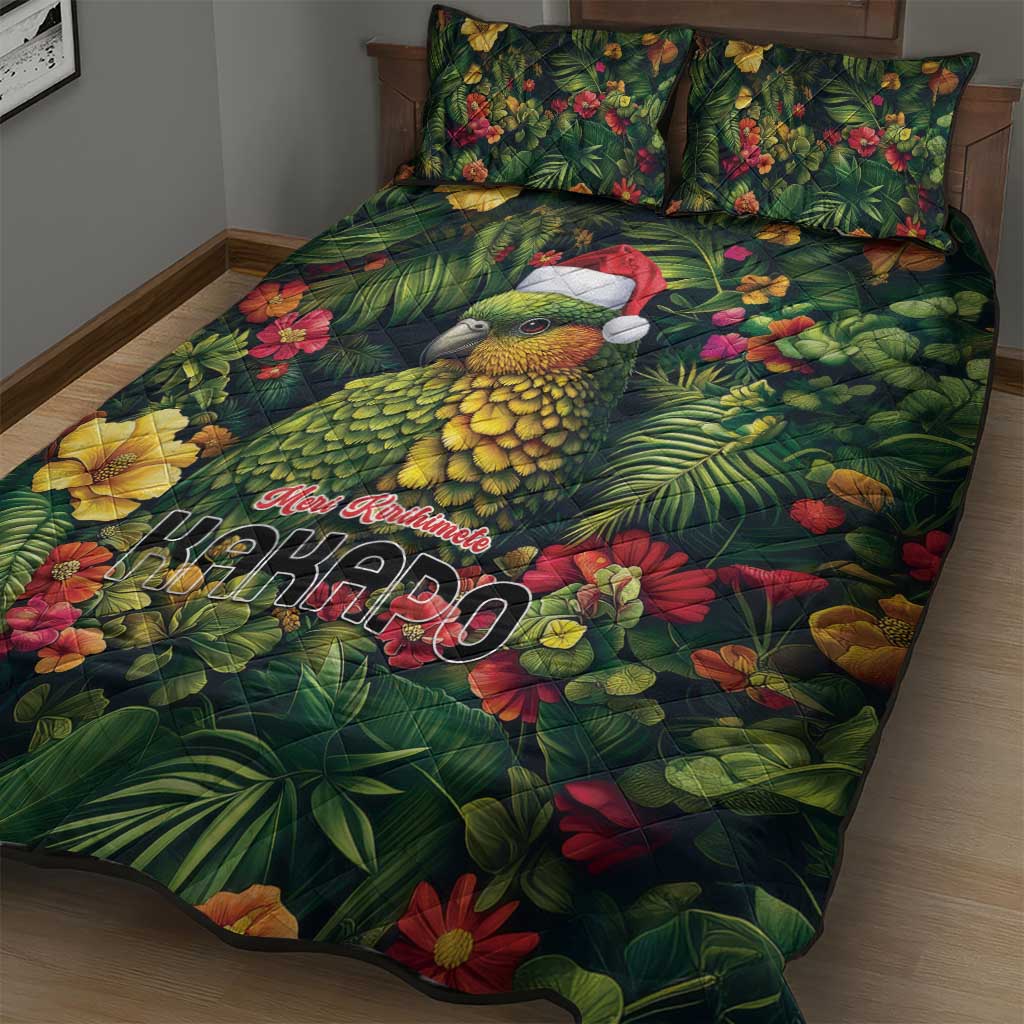 Meri Kirihimete Kakapo Quilt Bed Set New Zealand Christmas with Tropical Vibe LT9 - Polynesian Pride