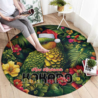 Meri Kirihimete Kakapo Round Carpet New Zealand Christmas with Tropical Vibe LT9 - Polynesian Pride