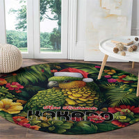 Meri Kirihimete Kakapo Round Carpet New Zealand Christmas with Tropical Vibe LT9 - Polynesian Pride
