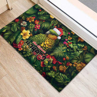 Meri Kirihimete Kakapo Rubber Doormat New Zealand Christmas with Tropical Vibe LT9 - Polynesian Pride