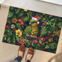 Meri Kirihimete Kakapo Rubber Doormat New Zealand Christmas with Tropical Vibe LT9 - Polynesian Pride