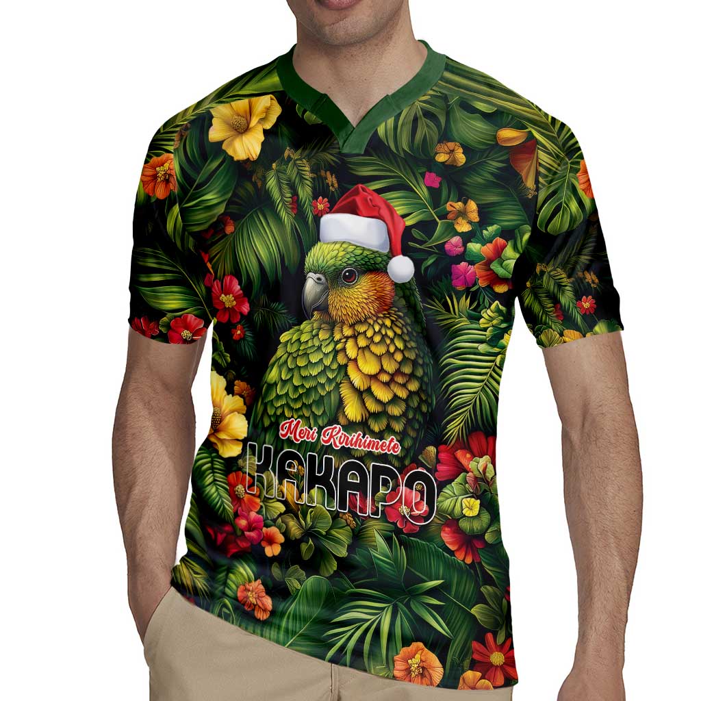 Meri Kirihimete Kakapo Rugby Jersey New Zealand Christmas with Tropical Vibe LT9 - Polynesian Pride