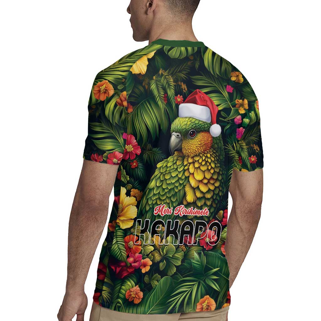 Meri Kirihimete Kakapo Rugby Jersey New Zealand Christmas with Tropical Vibe LT9 - Polynesian Pride