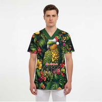 Meri Kirihimete Kakapo Scrub Top New Zealand Christmas with Tropical Vibe LT9 - Polynesian Pride