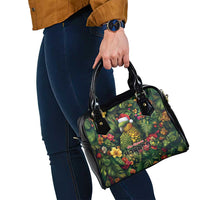 Meri Kirihimete Kakapo Shoulder Handbag New Zealand Christmas with Tropical Vibe LT9 - Polynesian Pride