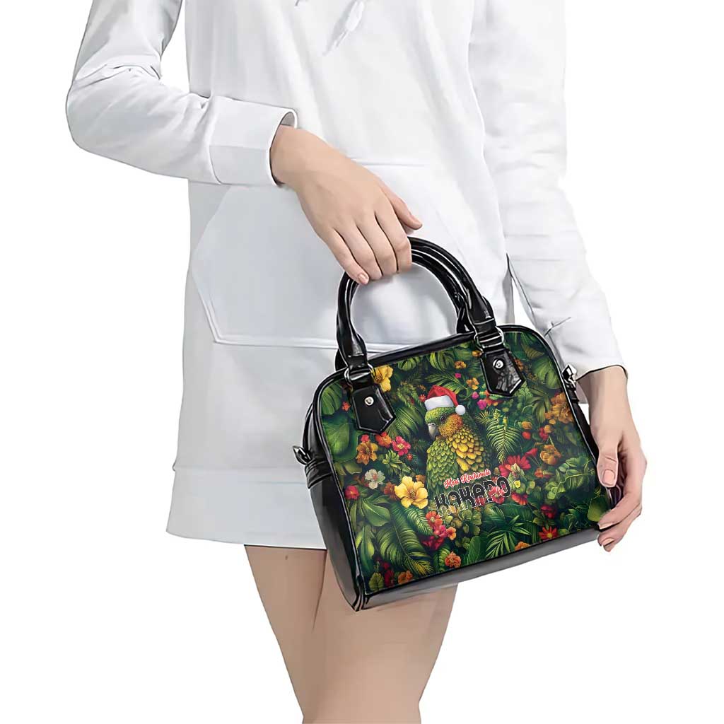 Meri Kirihimete Kakapo Shoulder Handbag New Zealand Christmas with Tropical Vibe LT9 - Polynesian Pride