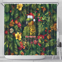 Meri Kirihimete Kakapo Shower Curtain New Zealand Christmas with Tropical Vibe LT9 - Polynesian Pride