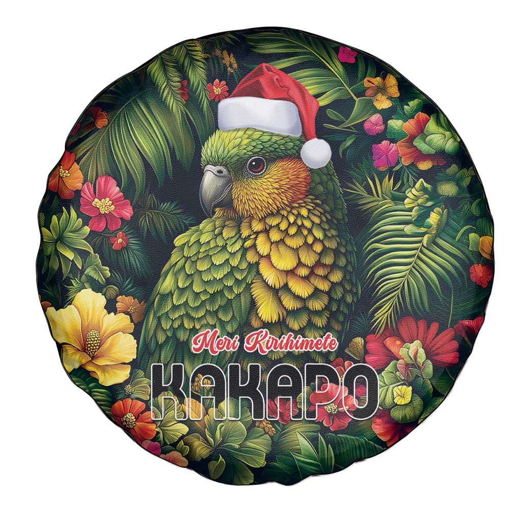 Meri Kirihimete Kakapo Spare Tire Cover New Zealand Christmas with Tropical Vibe LT9 - Polynesian Pride