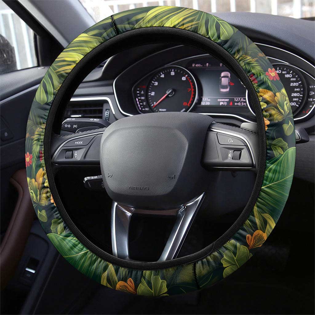 Meri Kirihimete Kakapo Steering Wheel Cover New Zealand Christmas with Tropical Vibe LT9 - Polynesian Pride