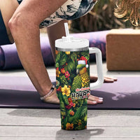 Meri Kirihimete Kakapo Tumbler With Handle New Zealand Christmas with Tropical Vibe LT9 - Polynesian Pride