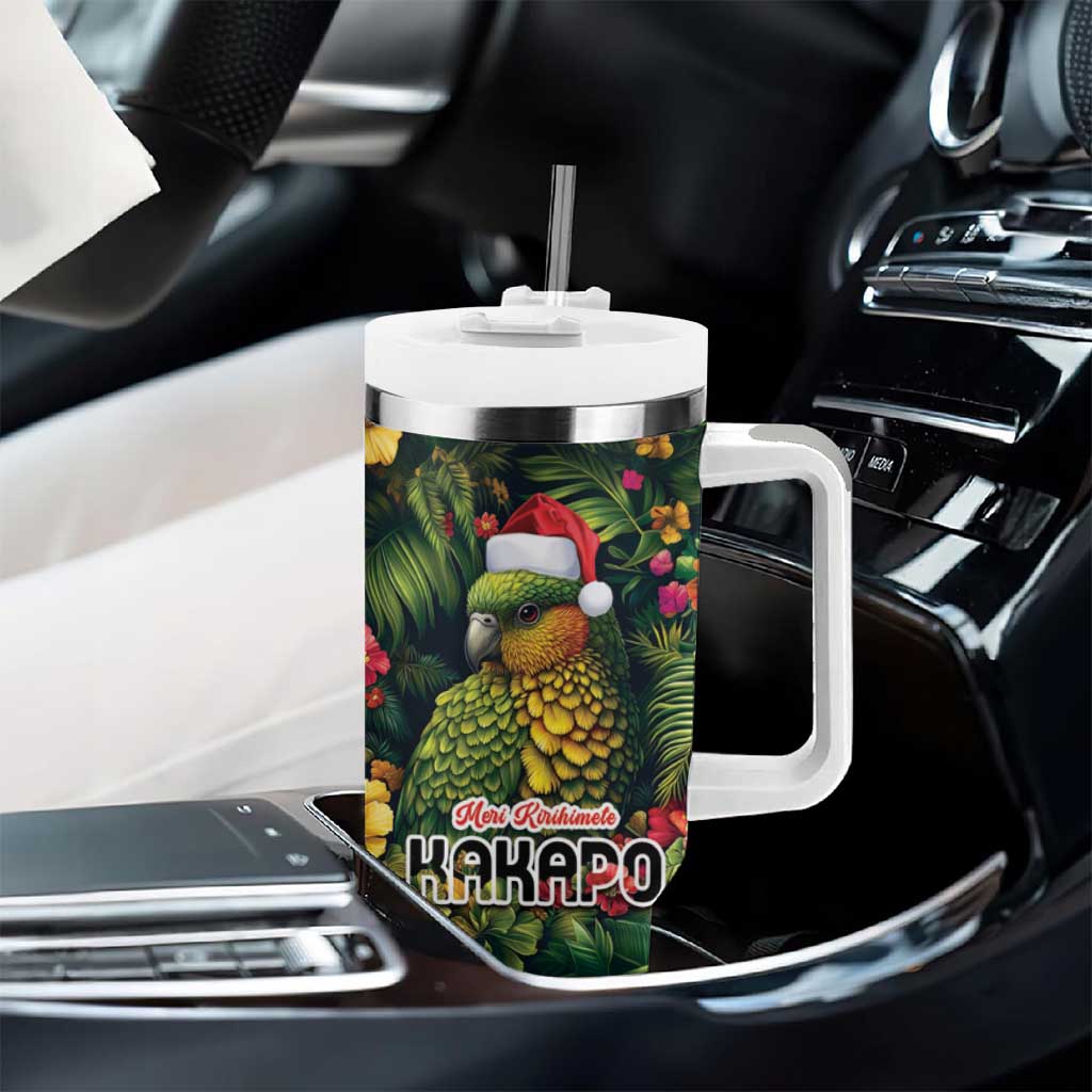Meri Kirihimete Kakapo Tumbler With Handle New Zealand Christmas with Tropical Vibe LT9 - Polynesian Pride