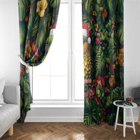 Meri Kirihimete Kakapo Window Curtain New Zealand Christmas with Tropical Vibe LT9 - Polynesian Pride