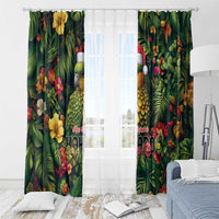 Meri Kirihimete Kakapo Window Curtain New Zealand Christmas with Tropical Vibe LT9 - Polynesian Pride