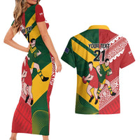 Australia-Tonga Rugby Pacific Custom Couples Matching Short Sleeve Bodycon Dress and Hawaiian Shirt The Kangaroos and Mate Ma'a Tonga LT9 - Polynesian Pride