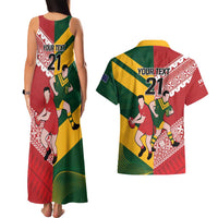 Australia-Tonga Rugby Pacific Custom Couples Matching Tank Maxi Dress and Hawaiian Shirt The Kangaroos and Mate Ma'a Tonga LT9 - Polynesian Pride
