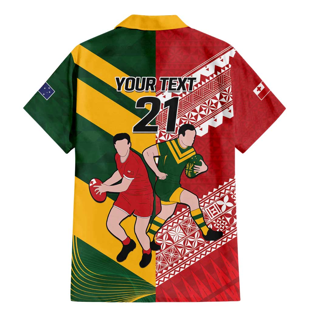Australia-Tonga Rugby Pacific Custom Family Matching Mermaid Dress and Hawaiian Shirt The Kangaroos and Mate Ma'a Tonga LT9 - Polynesian Pride