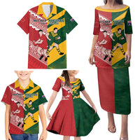 Australia-Tonga Rugby Pacific Custom Family Matching Puletasi and Hawaiian Shirt The Kangaroos and Mate Ma'a Tonga LT9 - Polynesian Pride