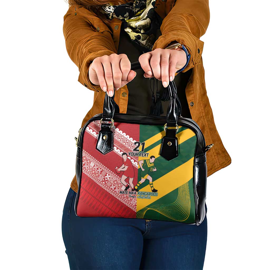 Australia-Tonga Rugby Pacific Custom Shoulder Handbag The Kangaroos and Mate Ma'a Tonga LT9 One Size Red-Green - Polynesian Pride
