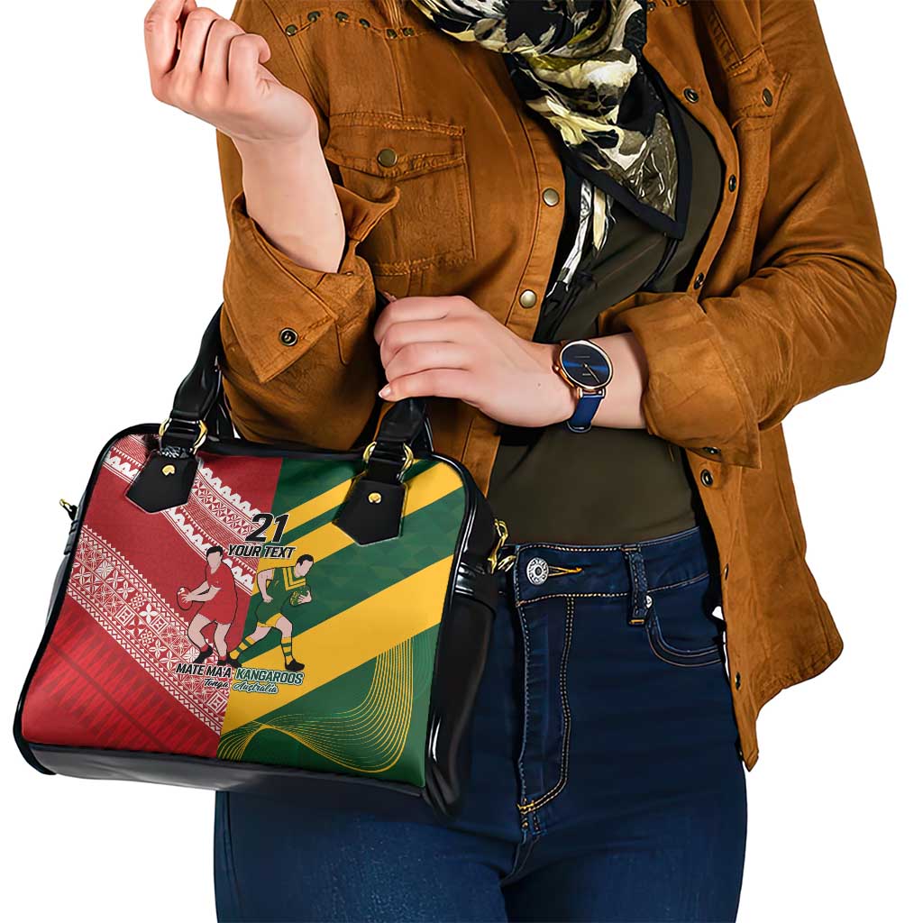 Australia-Tonga Rugby Pacific Custom Shoulder Handbag The Kangaroos and Mate Ma'a Tonga LT9 - Polynesian Pride