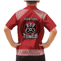 Tonga Rugby XIII Custom Family Matching Mermaid Dress and Hawaiian Shirt Mate Ma'a Tonga with Ngatu Pattern LT9 - Polynesian Pride