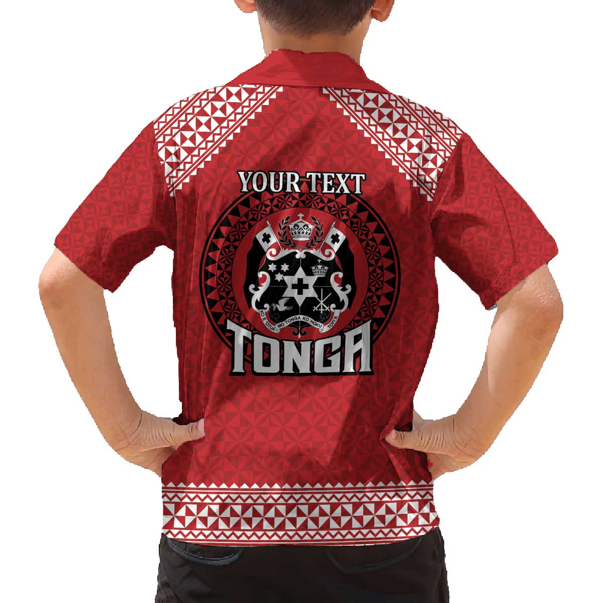 Tonga Rugby XIII Custom Family Matching Off The Shoulder Long Sleeve Dress and Hawaiian Shirt Mate Ma'a Tonga with Ngatu Pattern LT9 - Polynesian Pride