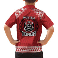 Tonga Rugby XIII Custom Family Matching Off Shoulder Maxi Dress and Hawaiian Shirt Mate Ma'a Tonga with Ngatu Pattern LT9 - Polynesian Pride