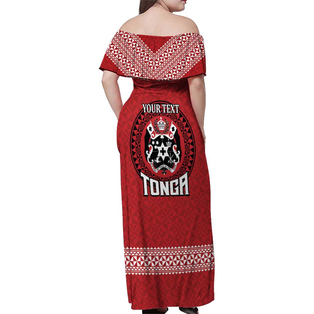 Tonga Rugby XIII Custom Family Matching Off Shoulder Maxi Dress and Hawaiian Shirt Mate Ma'a Tonga with Ngatu Pattern LT9 - Polynesian Pride
