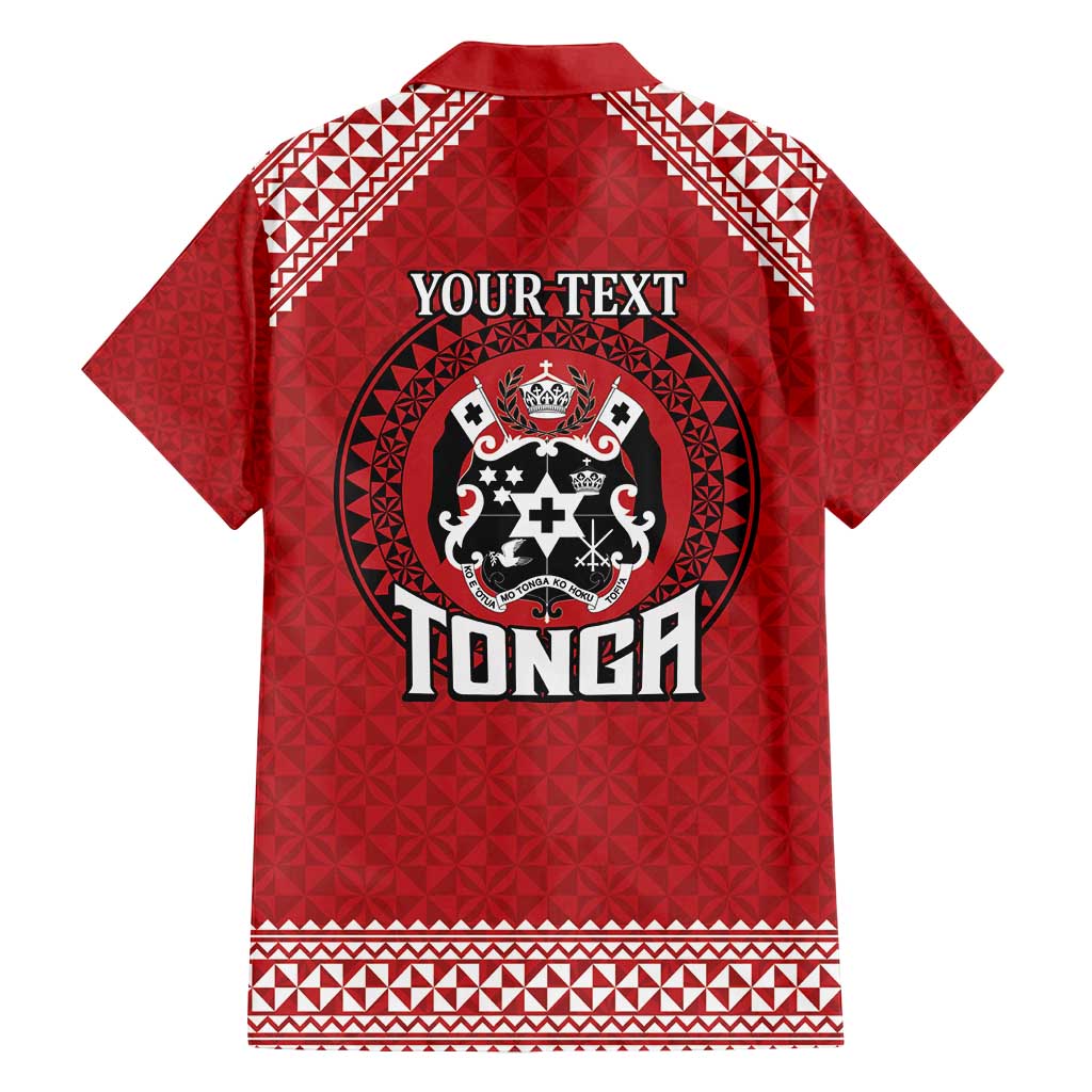 Tonga Rugby XIII Custom Family Matching Off Shoulder Short Dress and Hawaiian Shirt Mate Ma'a Tonga with Ngatu Pattern LT9 - Polynesian Pride
