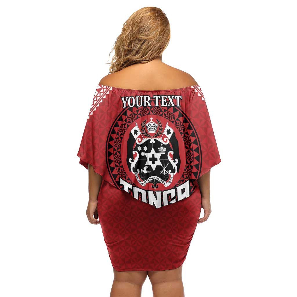 Tonga Rugby XIII Custom Family Matching Off Shoulder Short Dress and Hawaiian Shirt Mate Ma'a Tonga with Ngatu Pattern LT9 - Polynesian Pride