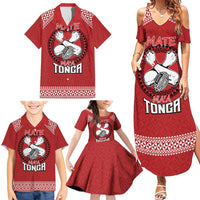 Tonga Rugby XIII Custom Family Matching Summer Maxi Dress and Hawaiian Shirt Mate Ma'a Tonga with Ngatu Pattern LT9 - Polynesian Pride