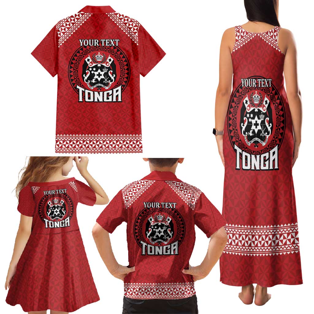Tonga Rugby XIII Custom Family Matching Tank Maxi Dress and Hawaiian Shirt Mate Ma'a Tonga with Ngatu Pattern LT9 - Polynesian Pride