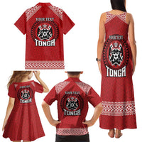 Tonga Rugby XIII Custom Family Matching Tank Maxi Dress and Hawaiian Shirt Mate Ma'a Tonga with Ngatu Pattern LT9 - Polynesian Pride