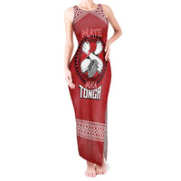 Tonga Rugby XIII Custom Tank Maxi Dress Mate Ma'a Tonga with Ngatu Pattern LT9 Women Red - Polynesian Pride