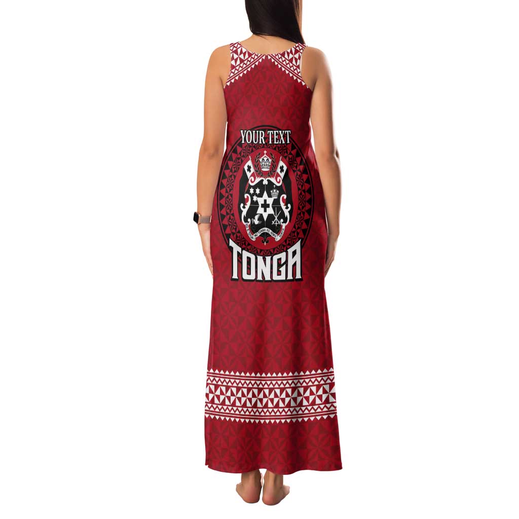 Tonga Rugby XIII Custom Tank Maxi Dress Mate Ma'a Tonga with Ngatu Pattern LT9 - Polynesian Pride