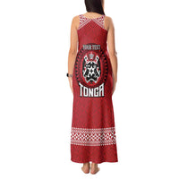 Tonga Rugby XIII Custom Tank Maxi Dress Mate Ma'a Tonga with Ngatu Pattern LT9 - Polynesian Pride